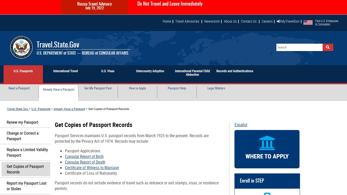 Get Copies of Passport Records - United States Department of State